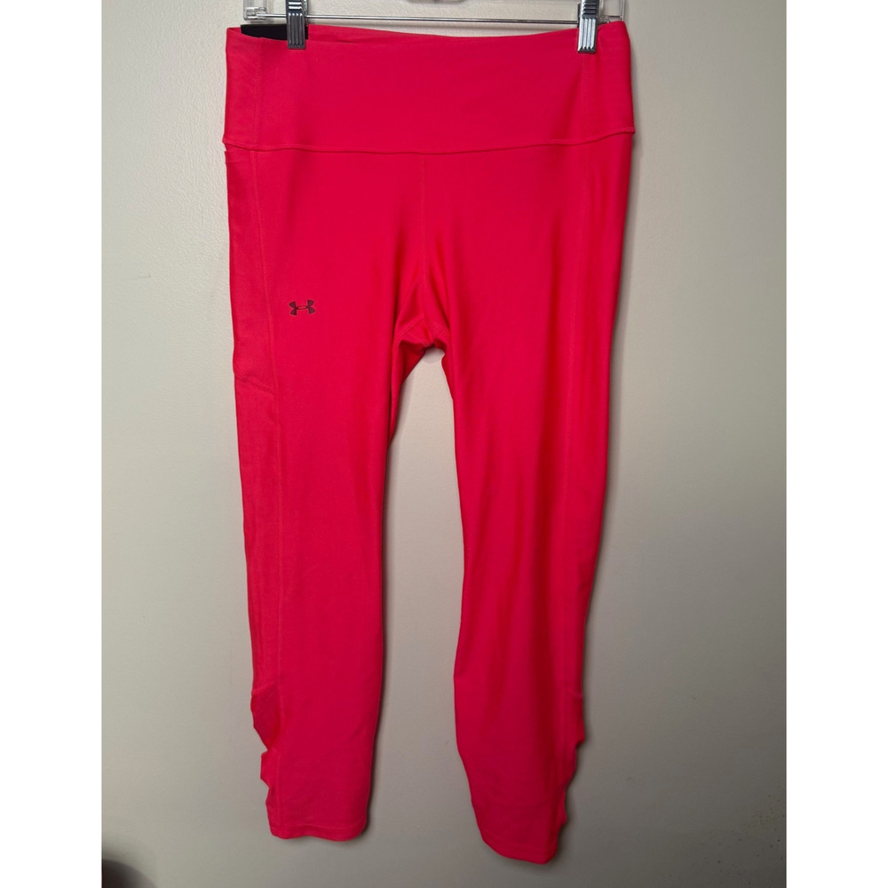 Under Armour Heatgear Ladies Large Bright Pink Compression Ankle Legging NEW Gym